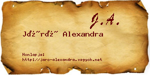 Járó Alexandra névjegykártya