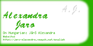 alexandra jaro business card